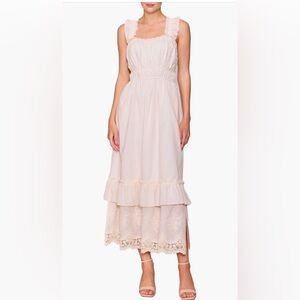MELLODAY
Ruffle Tiered
Maxi Sundress

Cream Sleeveless Ruffle Dress